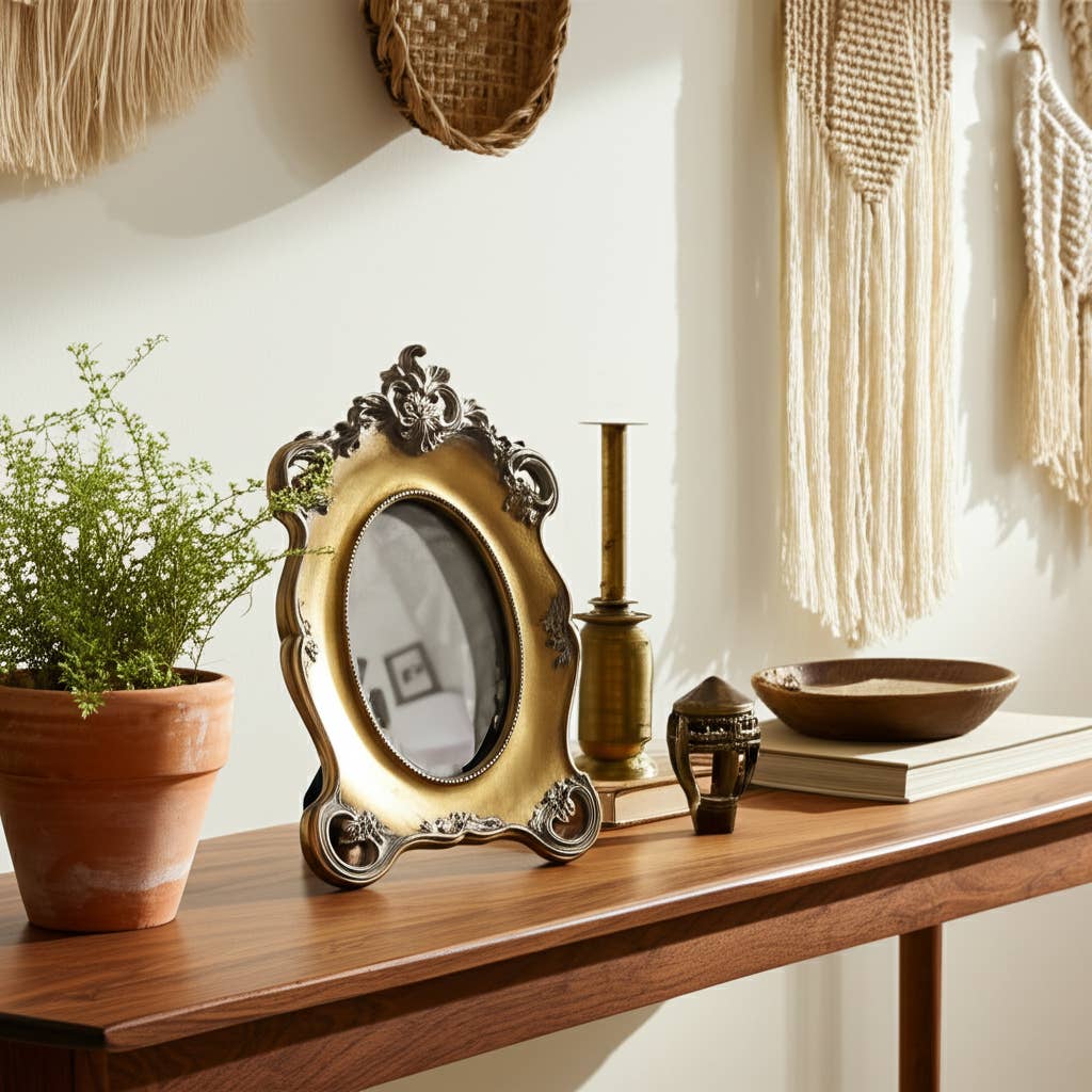 Sagebrook Home - Wholesale Picture Frame - Photo Frame - Gold Resin Decorative Baroque Oval, 4x6 in.1