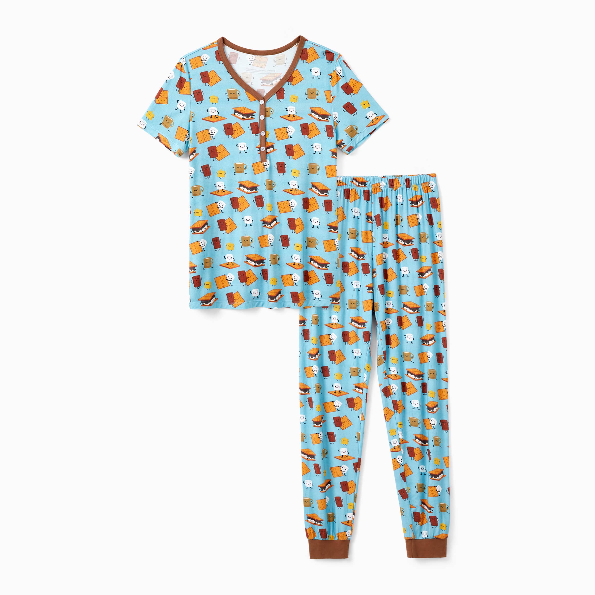 Green Bamboo Family Matching PJs Sets Cute Tops & Long Pants for wholesale on Faire24