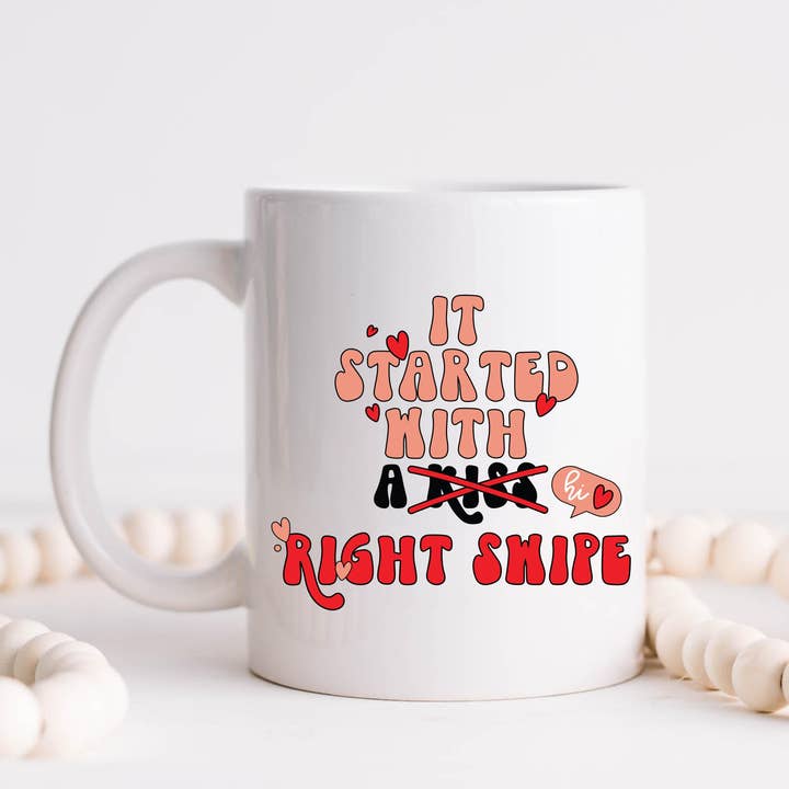 Es begann mit einer Kaffeetasse nach rechts wischen, Valentinstag für den Großhandel von Hm Mugs