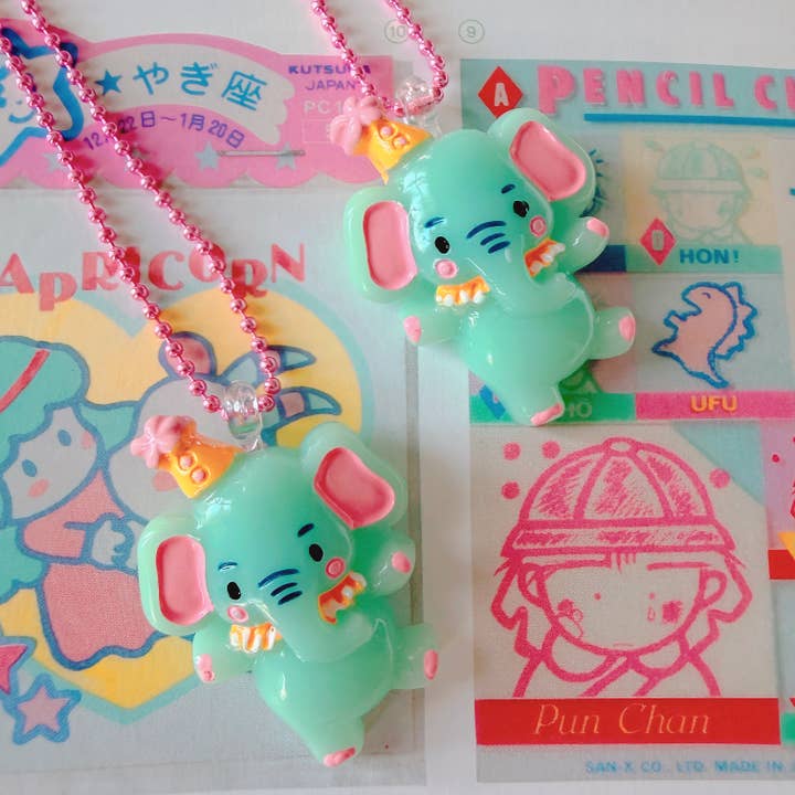 Kawaii Elephant Necklace – Handmade - Stocking Stuffer for wholesale by Pop Cutie Accessories & Gifts