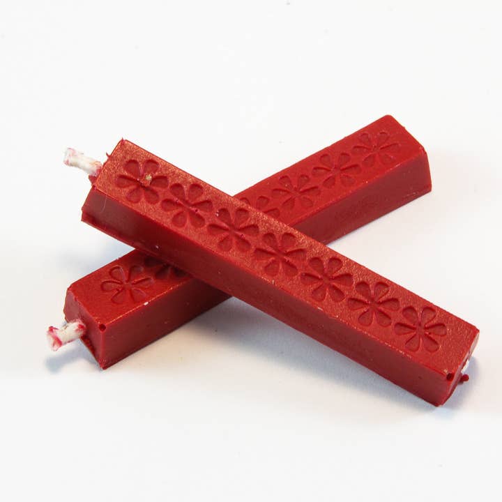 Global Solutions, Inc - Wholesale Craft Supplies - Short Sealing Wax Sticks with Wick - Red