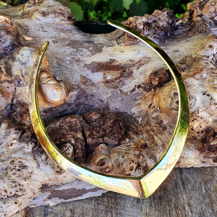 Gouden Choker Messing Ketting / Klassiek Ontwerp / Rustiek / Zigeuner / Lichtgewicht / Boho / Tribaal / Hippie / Rustiek / Veganistisch / Azteeks voor wholesale door Kaali Boutique