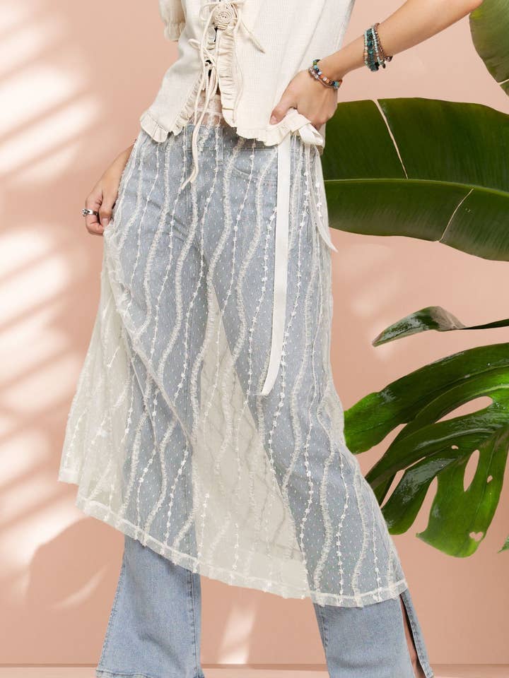 CES3619 - SKIR SKIKTAD MESHKJOL för wholesale av ADORA LA