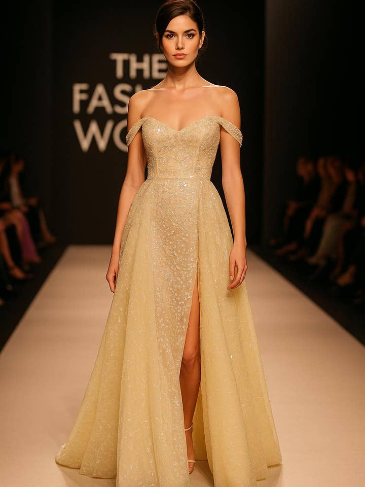 La Veneto - Wholesale Dress - Women's - Off Shoulder , lace with beaded 5