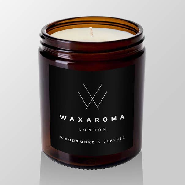 Woodsmoke & Leather Candle for wholesale by Waxaroma LDN