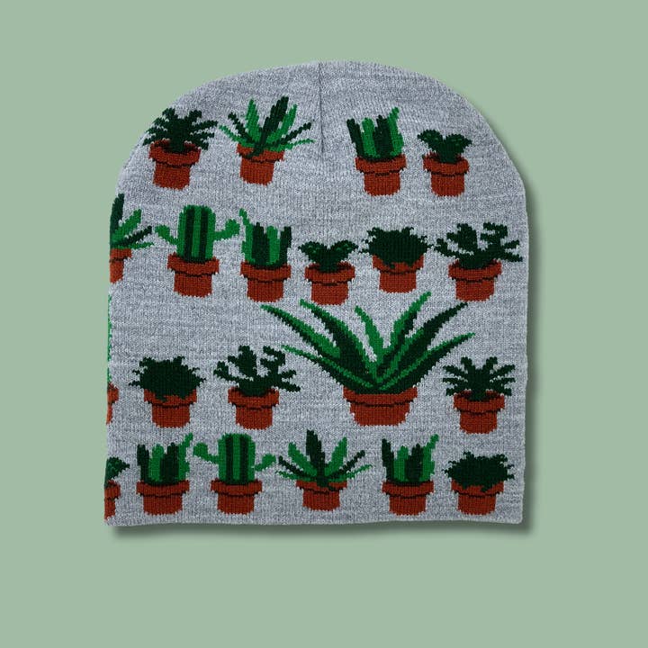 Succulent House Plants Beanie Hat for wholesale by Pixelknit
