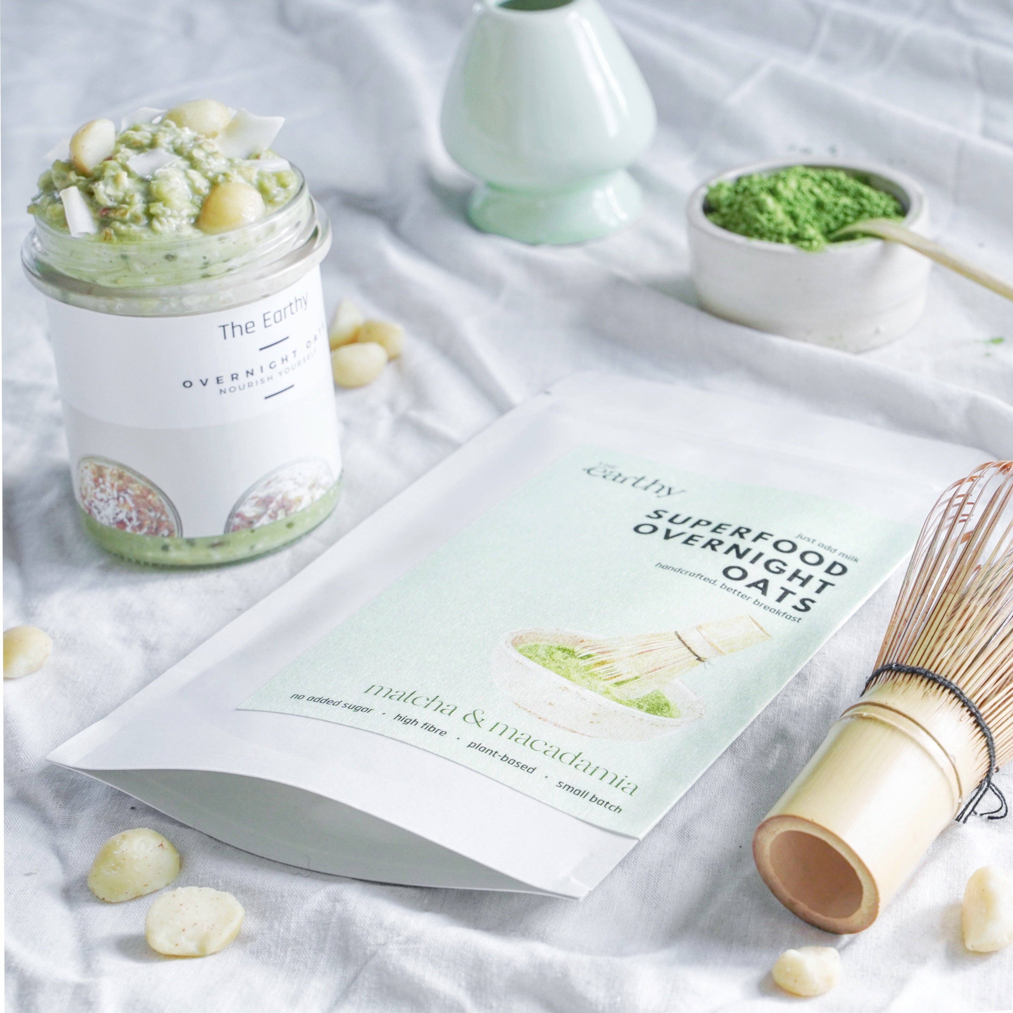 The Earthy – wholesale Oats – Overnight Oat Dry Mix | Matcha & Macadamia0