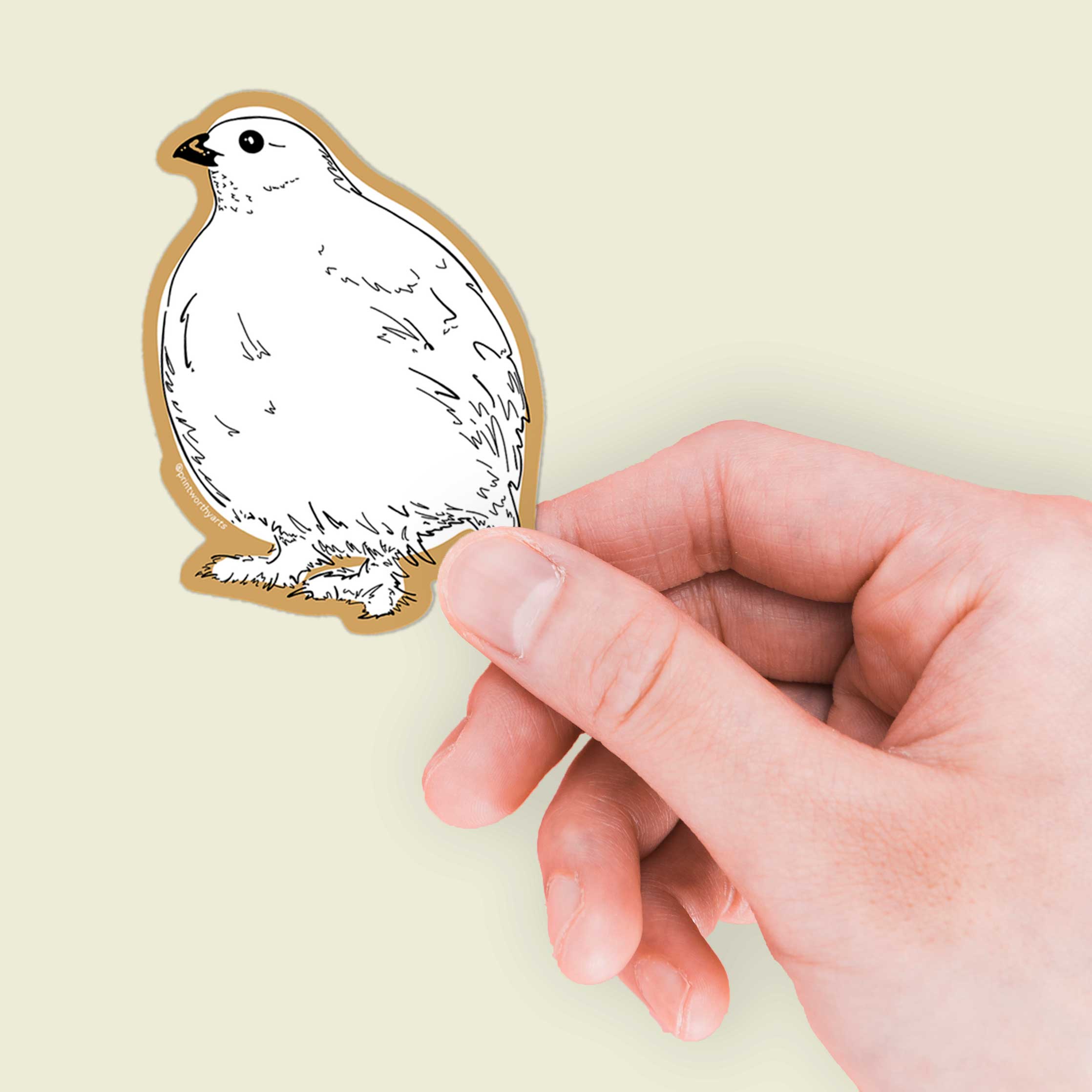 Printworthy - Wholesale Sticker - Ptarmigan Sticker1