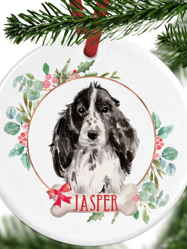 Cocker Spaniel Personalised Christmas Ornament for wholesale by WagATudeTags