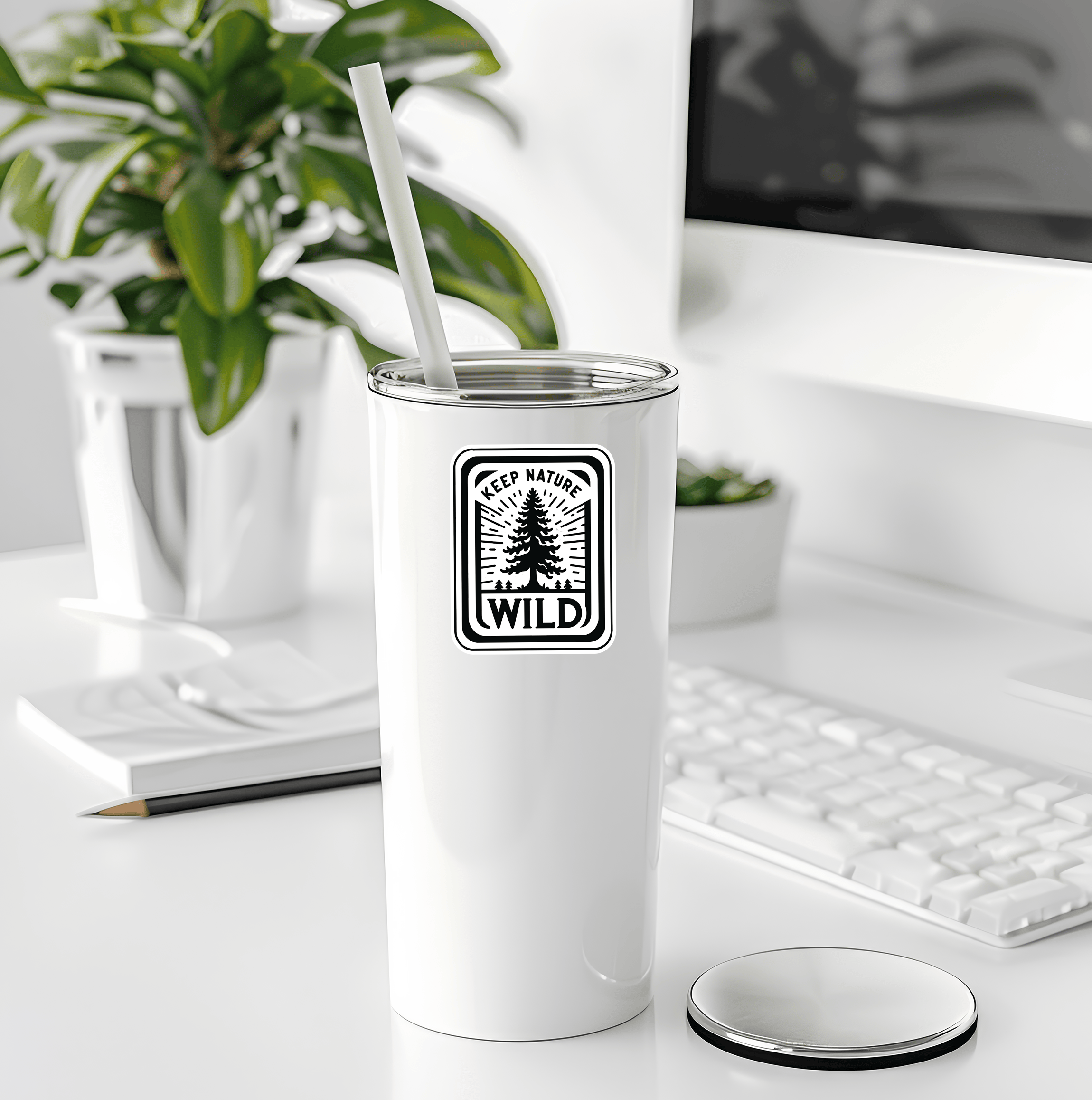 Sticker Atlas - Wholesale Sticker - Keep Nature Wild Blk And White Sticker3