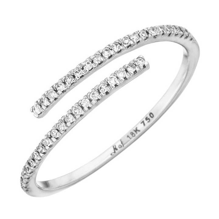 Ring Open mit Diamanten, 18 K Weissgold für den Großhandel von Leaf Jewelry
