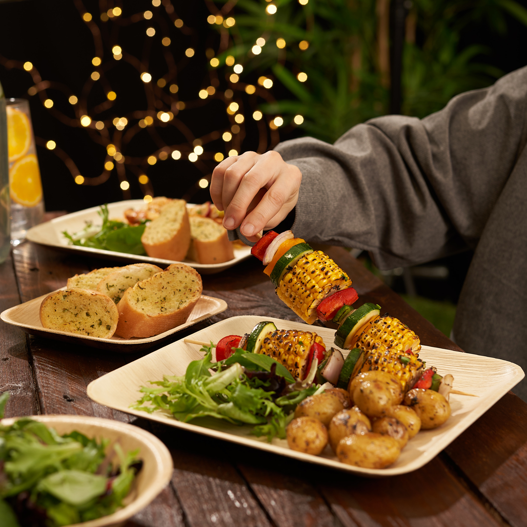 Häago - Wholesale Disposable Plate - 40 Recyclable Palm Leaf Plates Set2