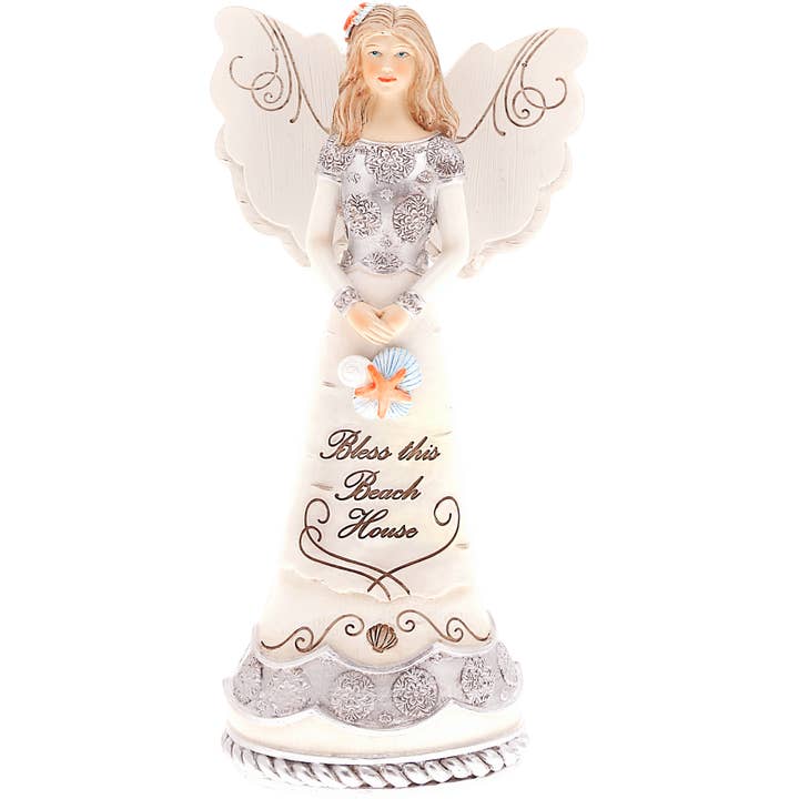 Beach House - 7.5" Angel Holding Shells for wholesale by Pavilion