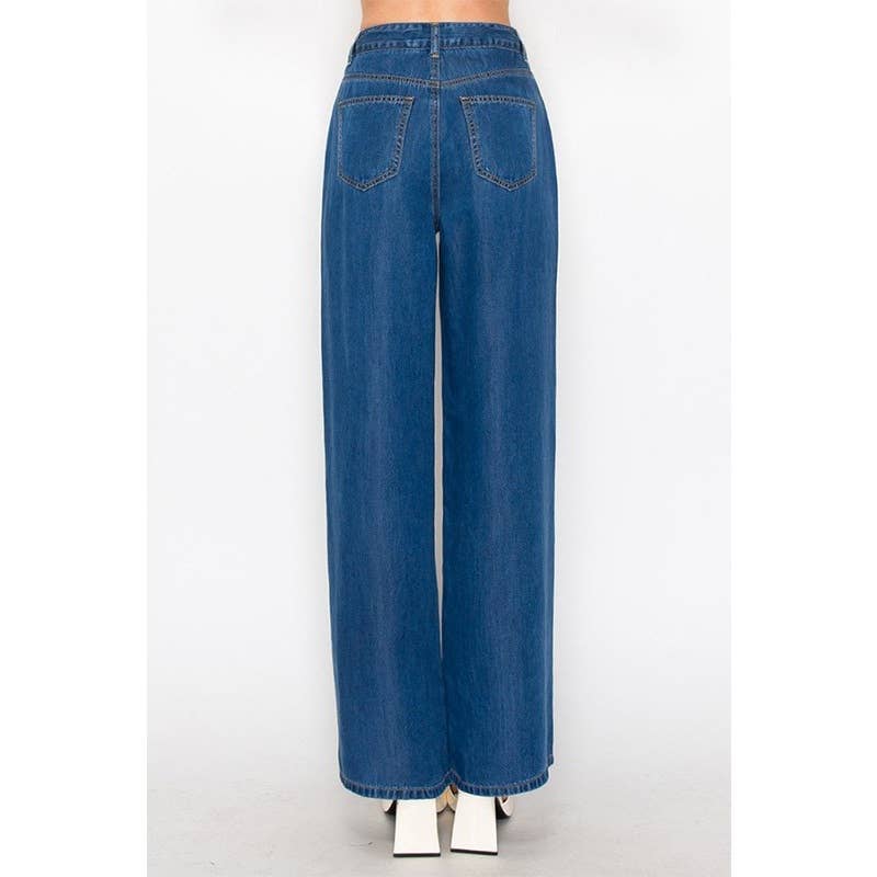 Paperdoll - Vendita all'ingrosso Jeans - Donna - JEANS LARGHI CON DRAPPEGGIO IN LYOCELL 8