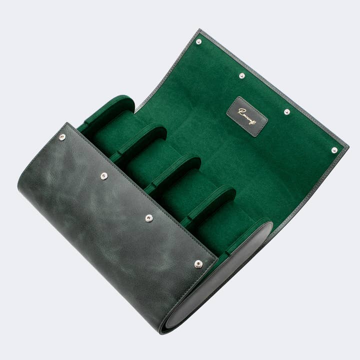 Urkasse - 8 Ure Smaragd Læderrulle for engroshandel hos Roarcraft