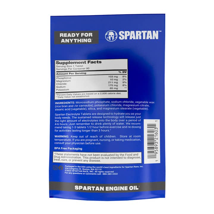 Tomorrows Nutrition - Wholesale Oral Supplement/Vitamin - Spartan Hydration Tablets1