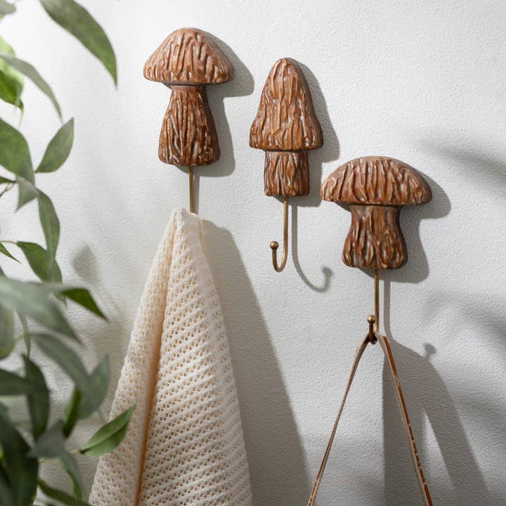 Sullivans Home Decor - Wholesale Wall Hook - Mushroom Wall Hooks Set Of 3