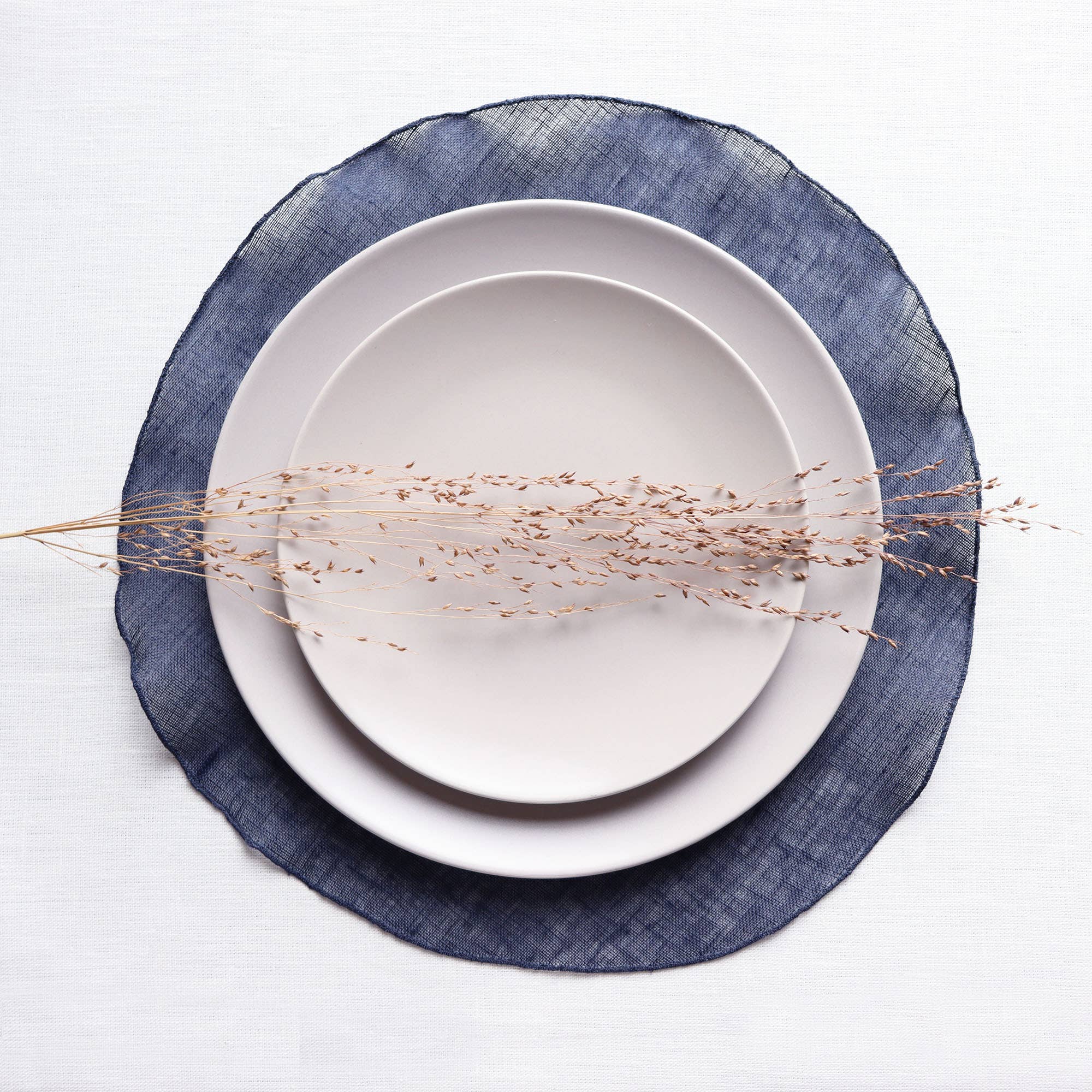 Giardino Segreto - Vendita all'ingrosso Tovagliette - Sottopiatto tovagliette rotonde in puro lino GARZA5