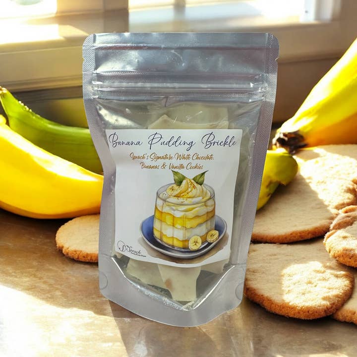 Banana Pudding Brickle for wholesale by Speach Family Candy Shoppe
