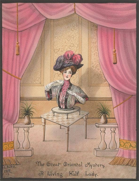 Found Image Press - Vente Affiche d'art - Impression d'art AP-375 Une demi-femme vivante