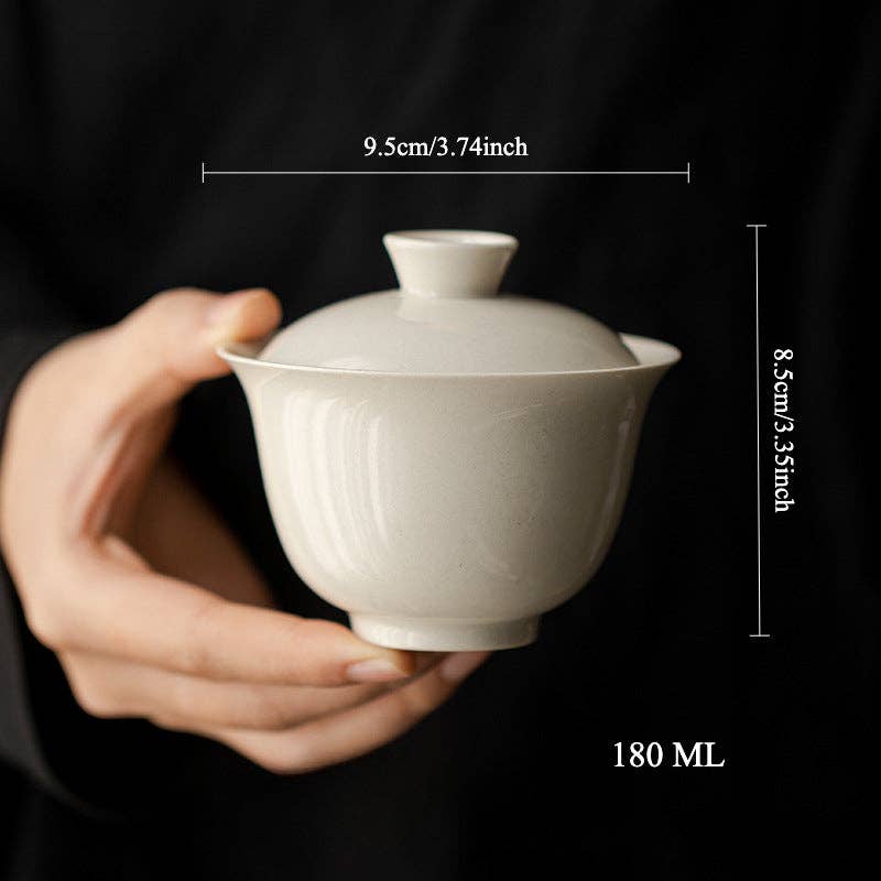 Gohobi （We cover U.S. import duties） – wholesale Tea pot – Gohobi Grass Wood Ash Glaze Large Gaiwan4