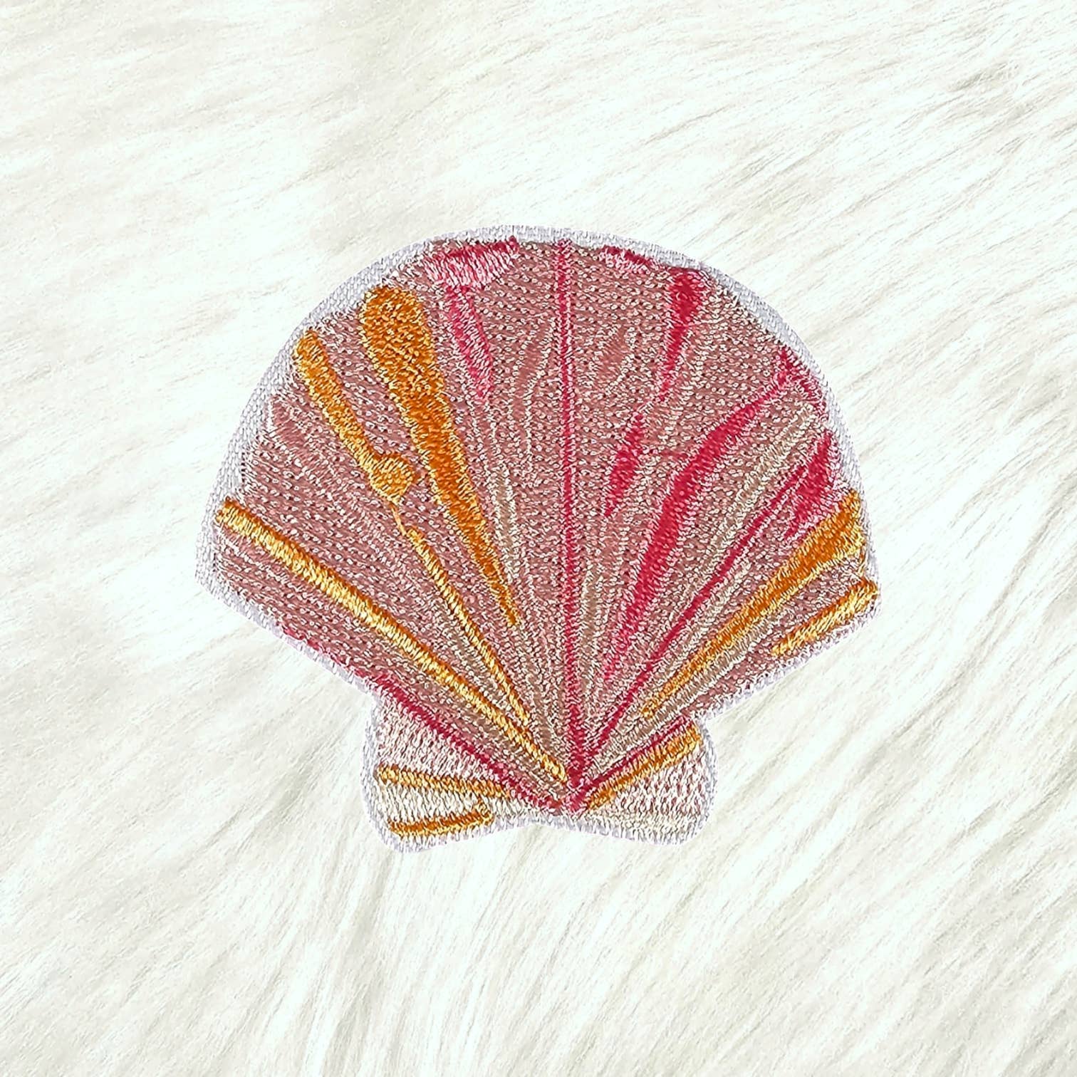 Scratch Decor - Wholesale Patch - Seashells Ocean Beach Pink Embroidery Iron On Patch