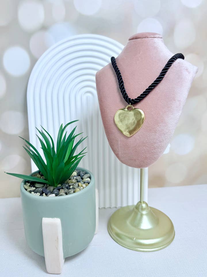 Matte heart black rope for wholesale by NEM Designs