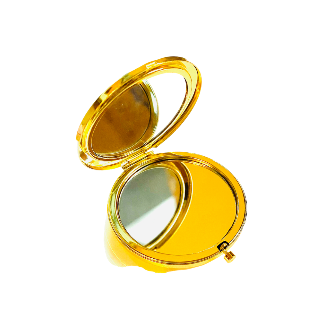 Storus - Wholesale Compact Mirror - 2x/1x Jeweled Compact Mirrors - Gold Metal2