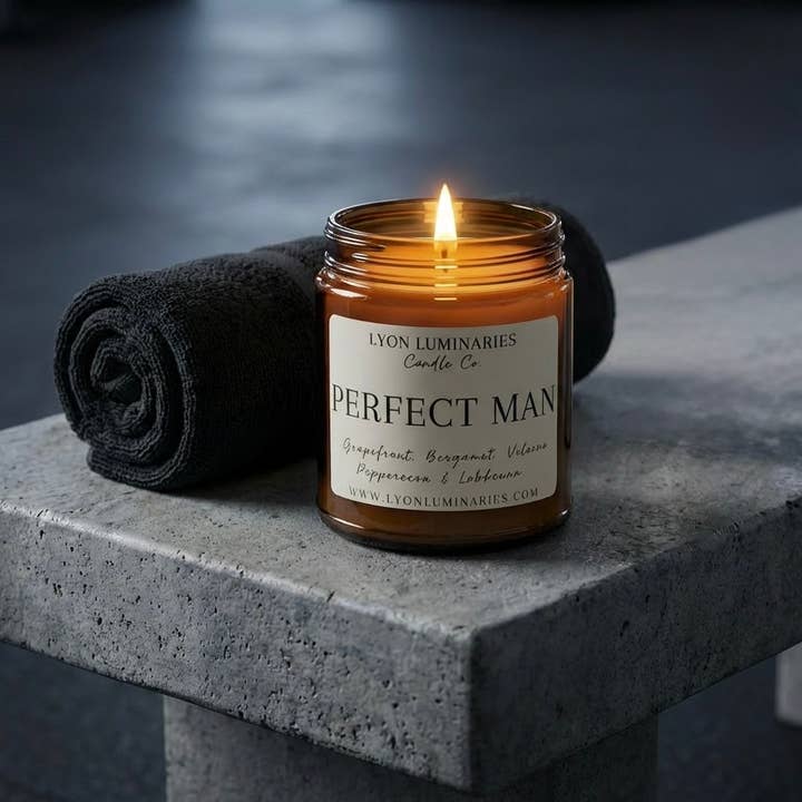 Vela de mezcla de soja Perfect Man para venta al por mayor de LYON Luminaries Candle Co.