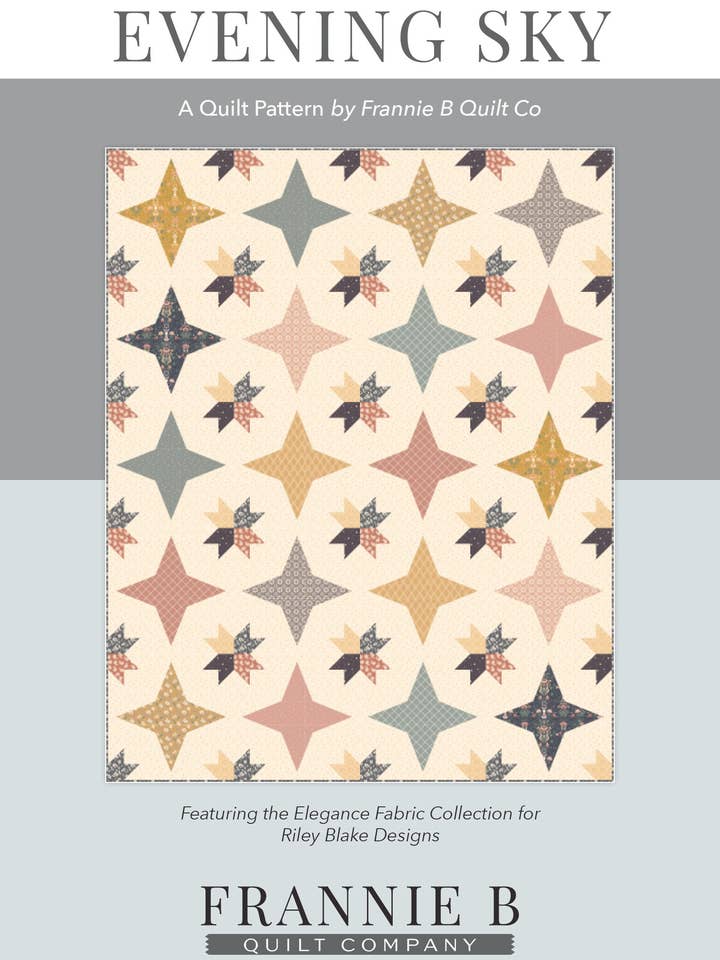 Motivo trapunta Evening Sky per la vendita all'ingrosso da parte di Frannie B Quilt Company