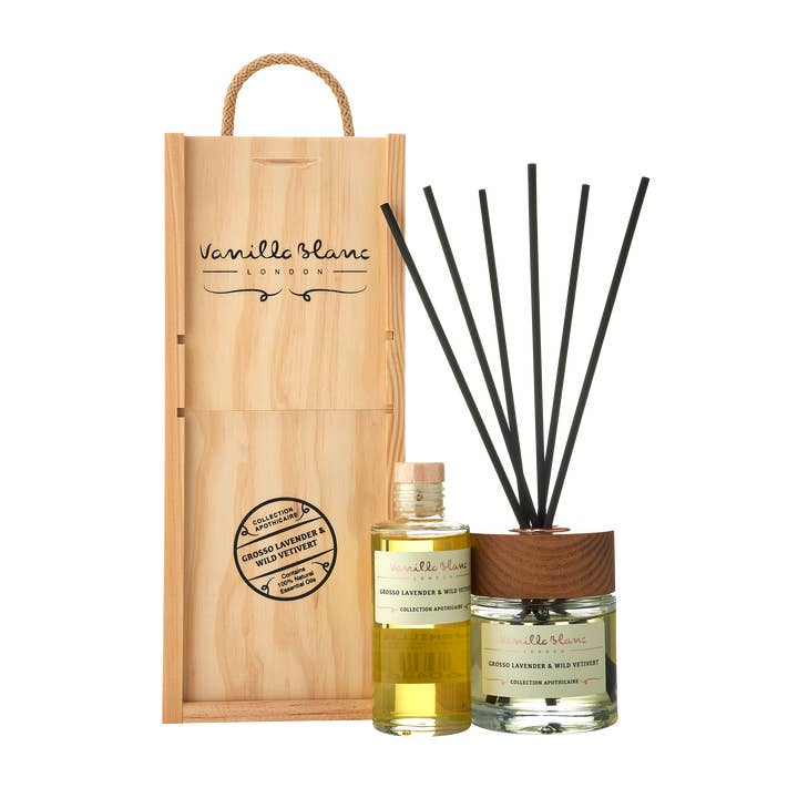 Gift Set Diffuser with Refill Gross Lavender & Wild Vetivert for wholesale by Vanilla Blanc Ltd