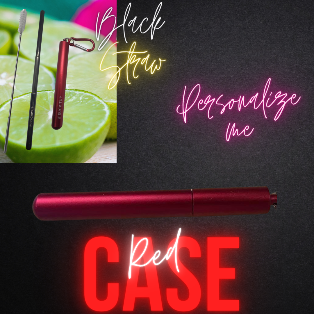 Suck It Up Straws - Vente Paille - Pailles métalliques télescopiques avec étui pour porte-clés et brosse de nettoyage1