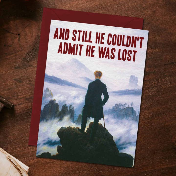 Bewilderbeest - Wholesale Everyday Greeting Card - Admit He Was Lost Card by Artijoke - Funny Card