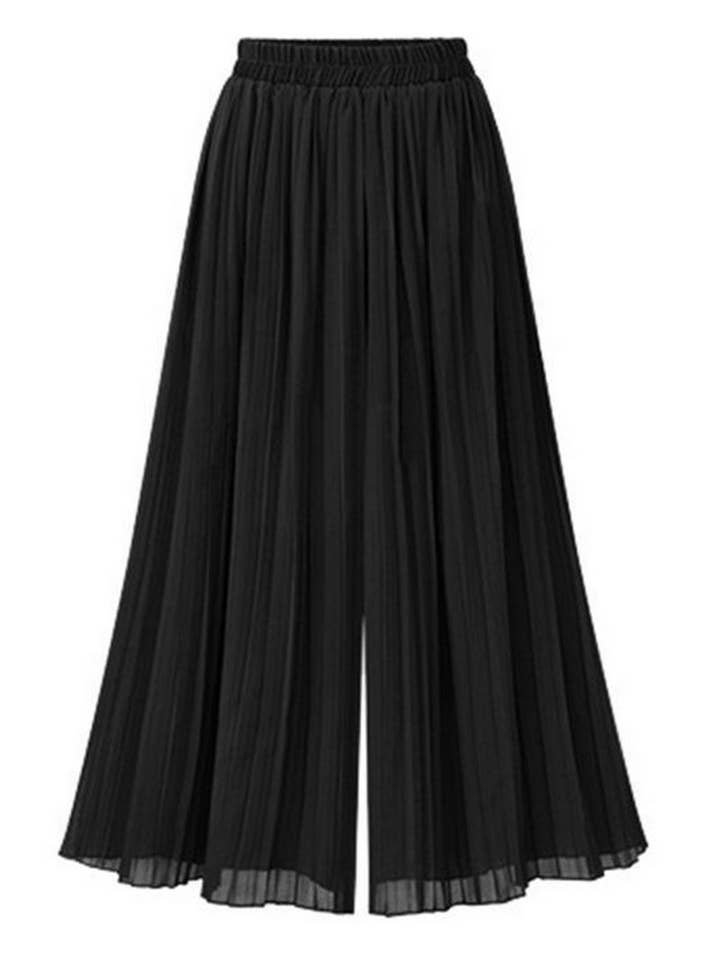 NINEXIS - Wholesale Pants - Women's - CWBLP1549_HIGH-WAISTED CHIFFON PLEATED WIDE-LEG PANTS