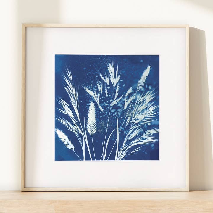 Blue Botanical Print | Nature Lover Gift | Earthy Room Decor for wholesale by The Sun's Recipe