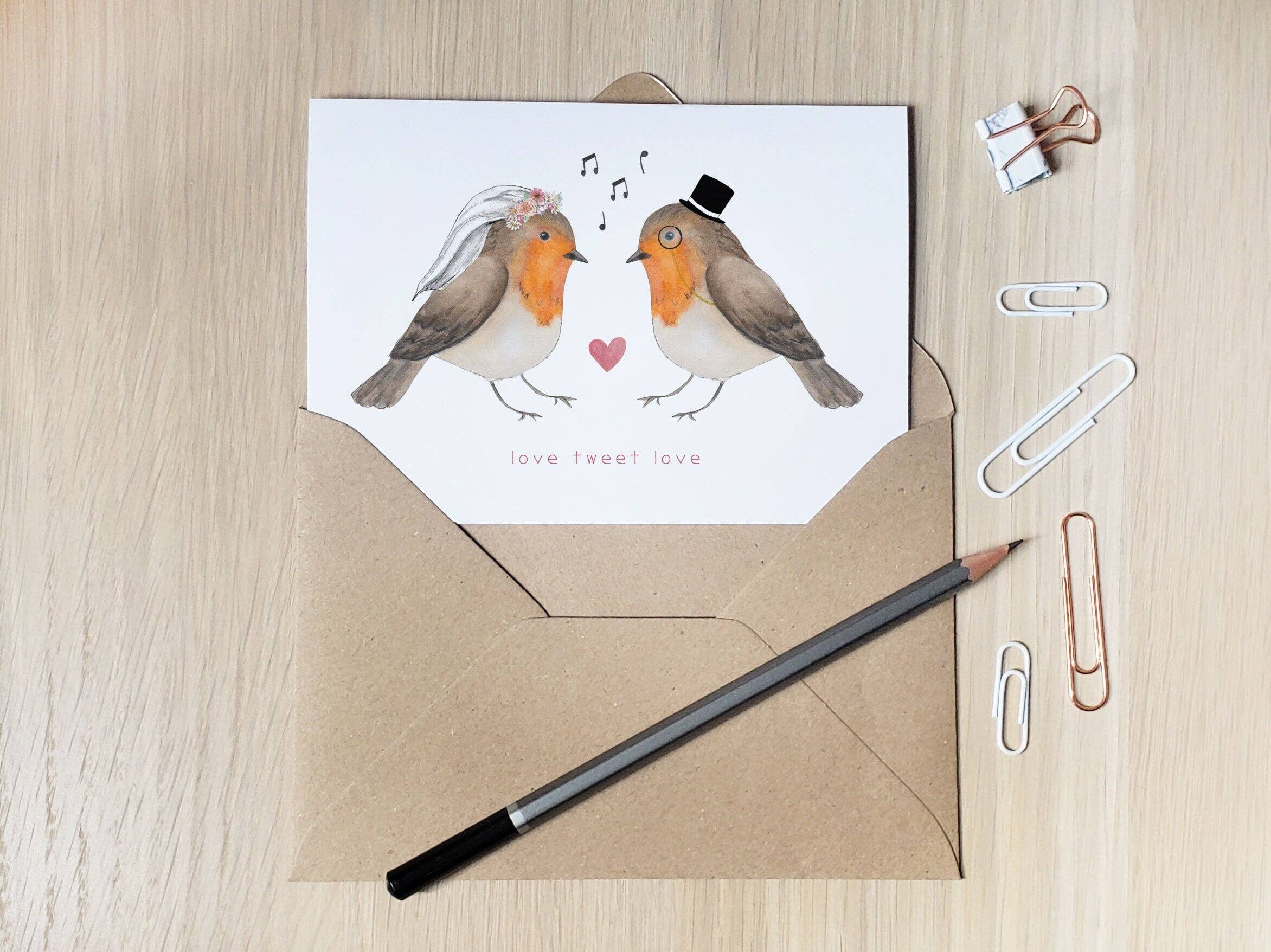 The Curious Cactus - Vente Cartes de déclaration d'amour - Love Tweet Love - Carte de vœux0