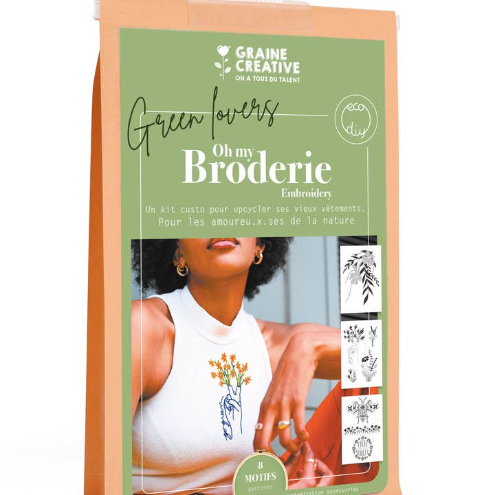 Graine Créative – Großhandel Bastelzubehör – STICKSET AUF NATÜRLICHER KLEIDUNG 165 x 240 x 50 mm