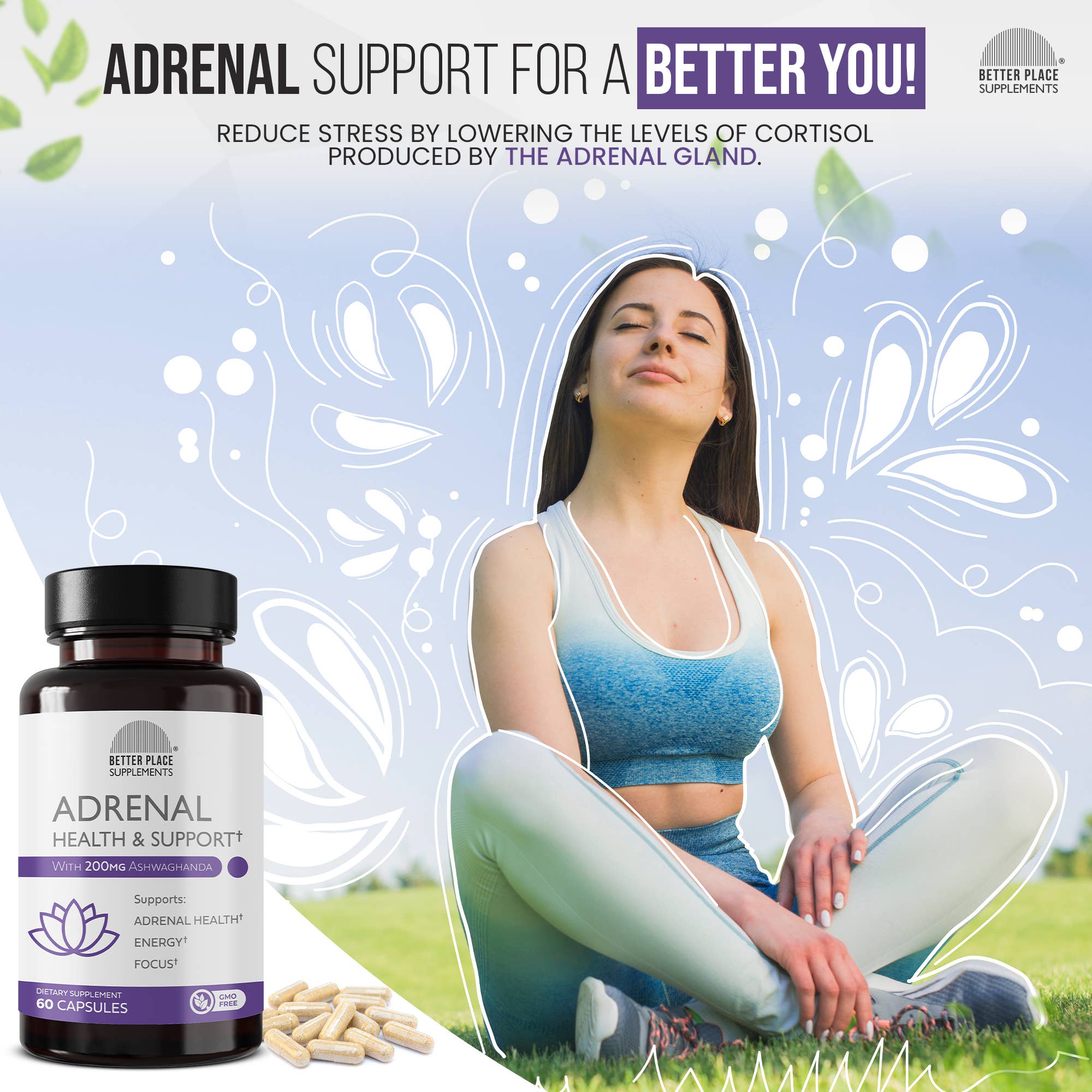 Better Place Brands - Wholesale Oral Supplement/Vitamin - Adrenal Health & Support – Ashwagandha + L-Tyrosine4