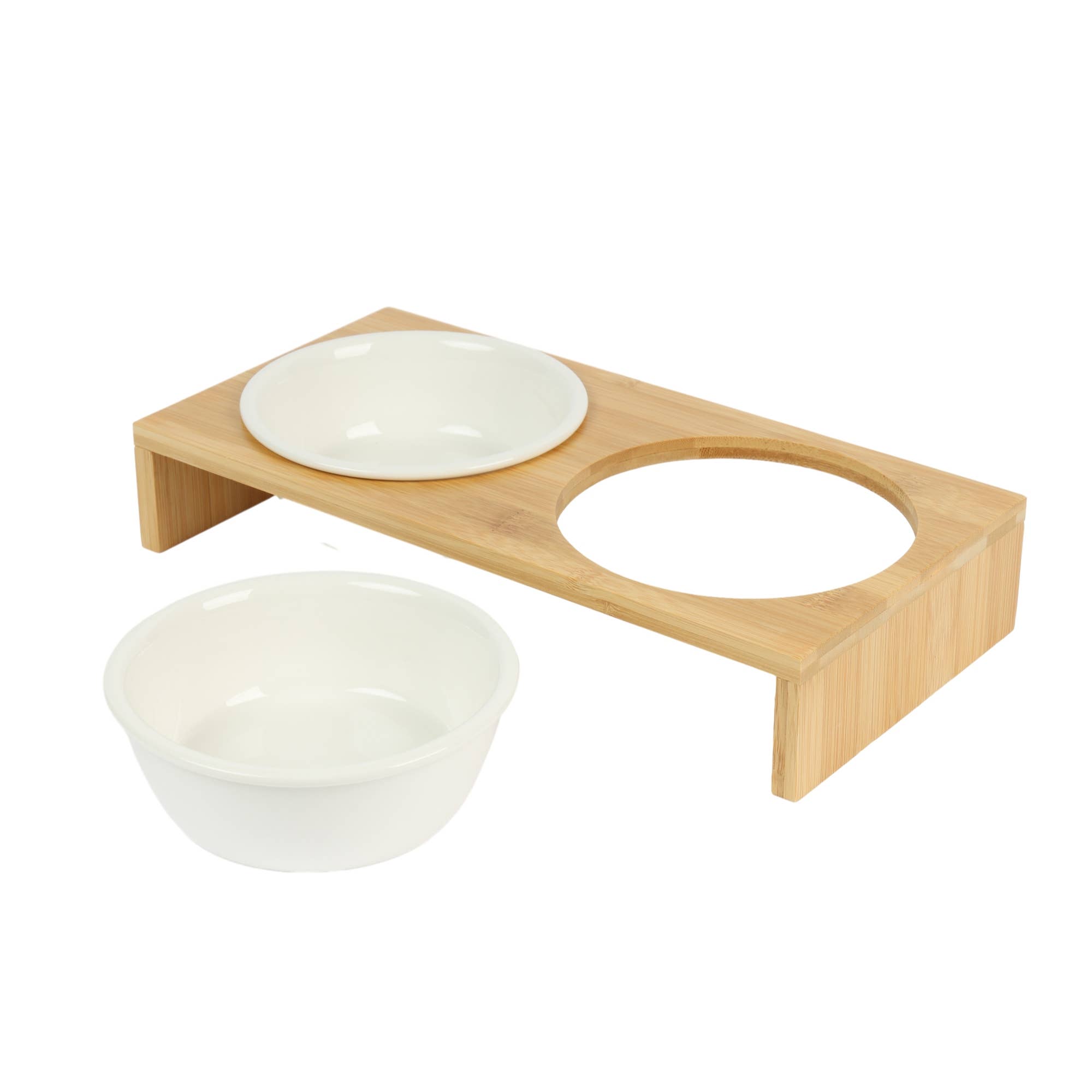 ARISTOPET - Wholesale Pet Bowl - Cat/Dog - BAMBOO DOUBLE FEEDERS1