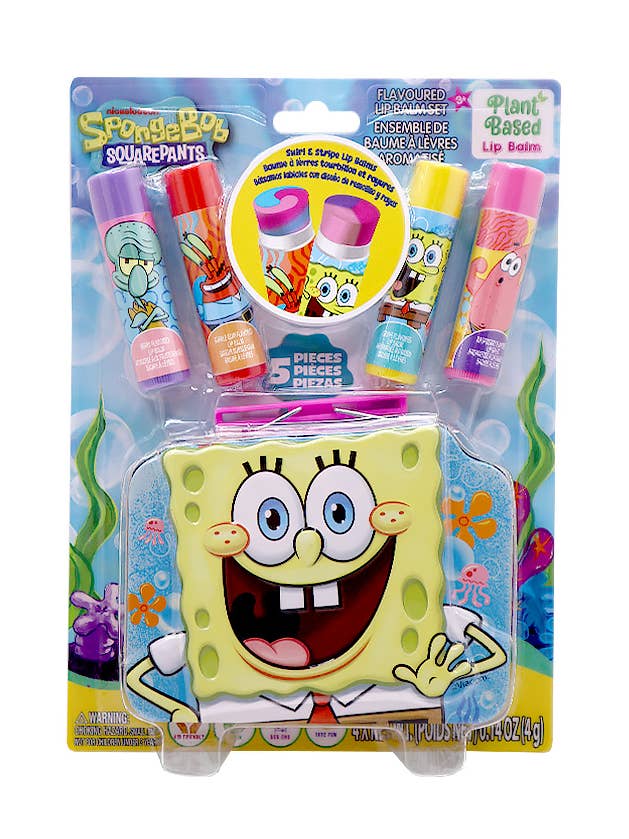 UPD SQ0013GG SpongeBob SquarePants Lip Balm in Tin Case -12 for wholesale by PINEAPPLE Beauty