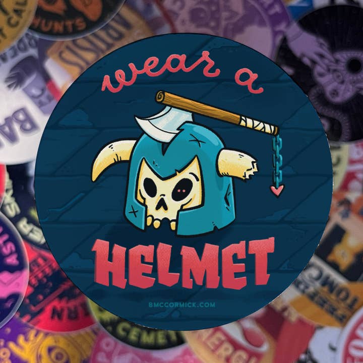 Bær en hjelm klistermærke for engroshandel hos BMcCormick ART