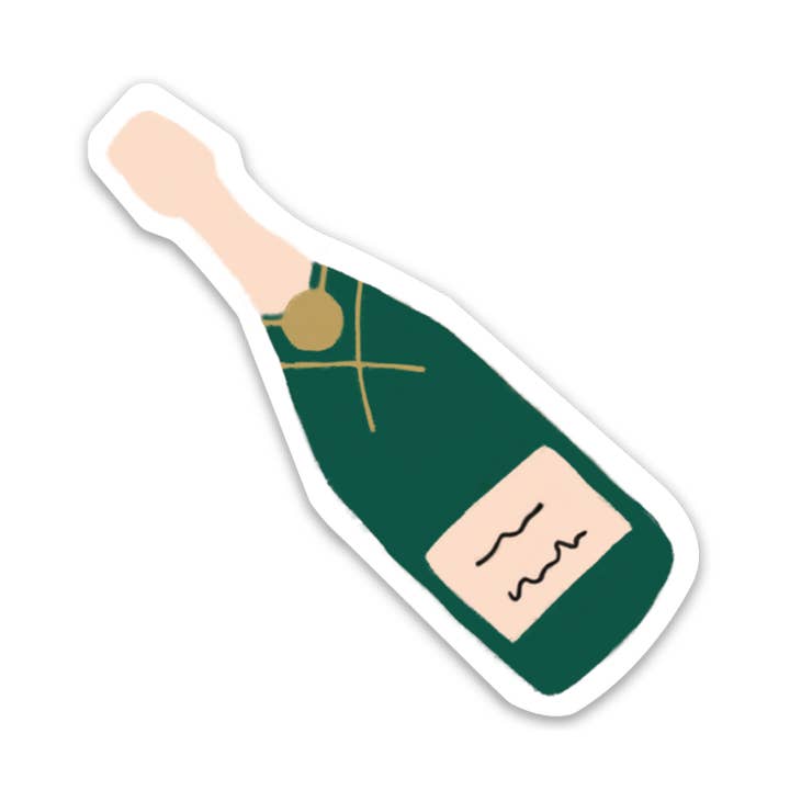 Champagne Sticker for wholesale by Joy Paper Co.