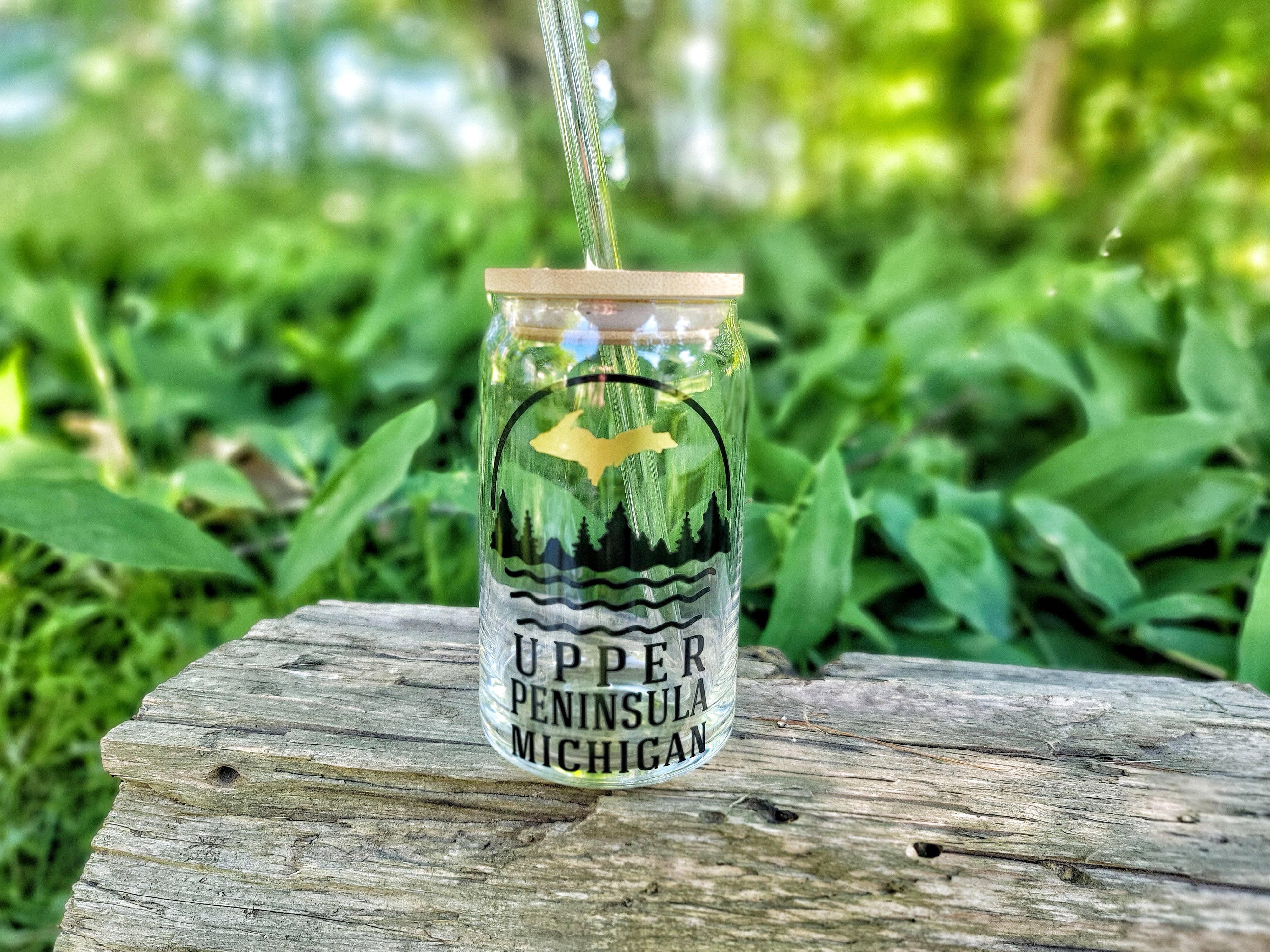 Superior Sweet Water - Wholesale Drinking Glass/Cup - Upper Peninsula Beer Can Glass, UP Iced Coffee Cup,  U.P. Be2