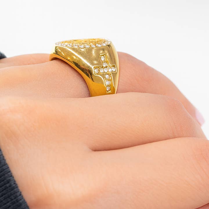 Jagged Halo Jewelry - Wholesale Multi-Stone Ring - Miraculous Medal Ring2