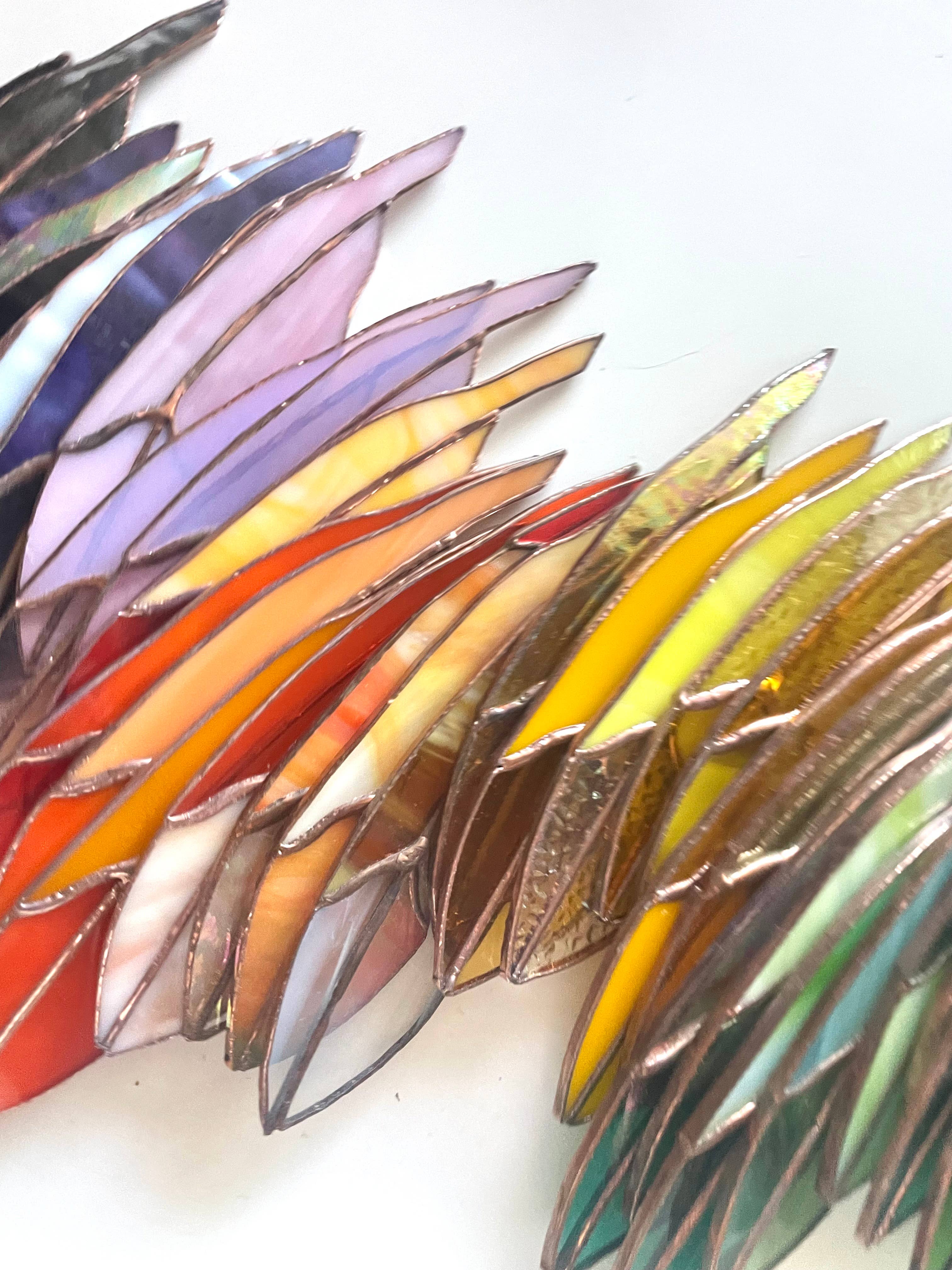 Colin Adrian Glass - Wholesale Suncatcher - Stained Glass Mini Classic feather Omakase (artists choice)2