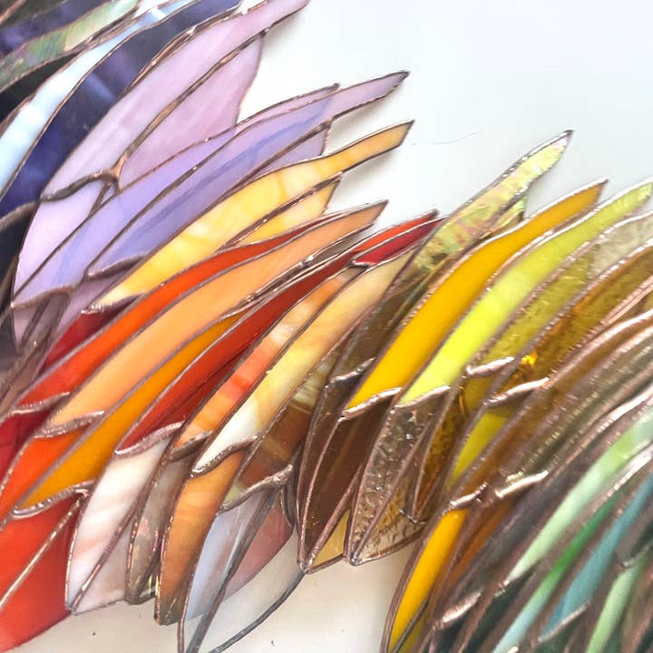 Colin Adrian Glass - Wholesale Suncatcher - Stained Glass Mini Classic feather Omakase (artists choice)2