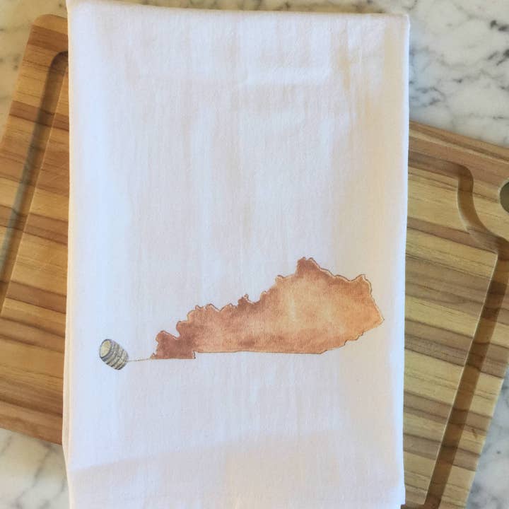 Navy Leaf Co. - Wholesale Tea Towel - Kentucky Bourbon Spilling Tea Towel0