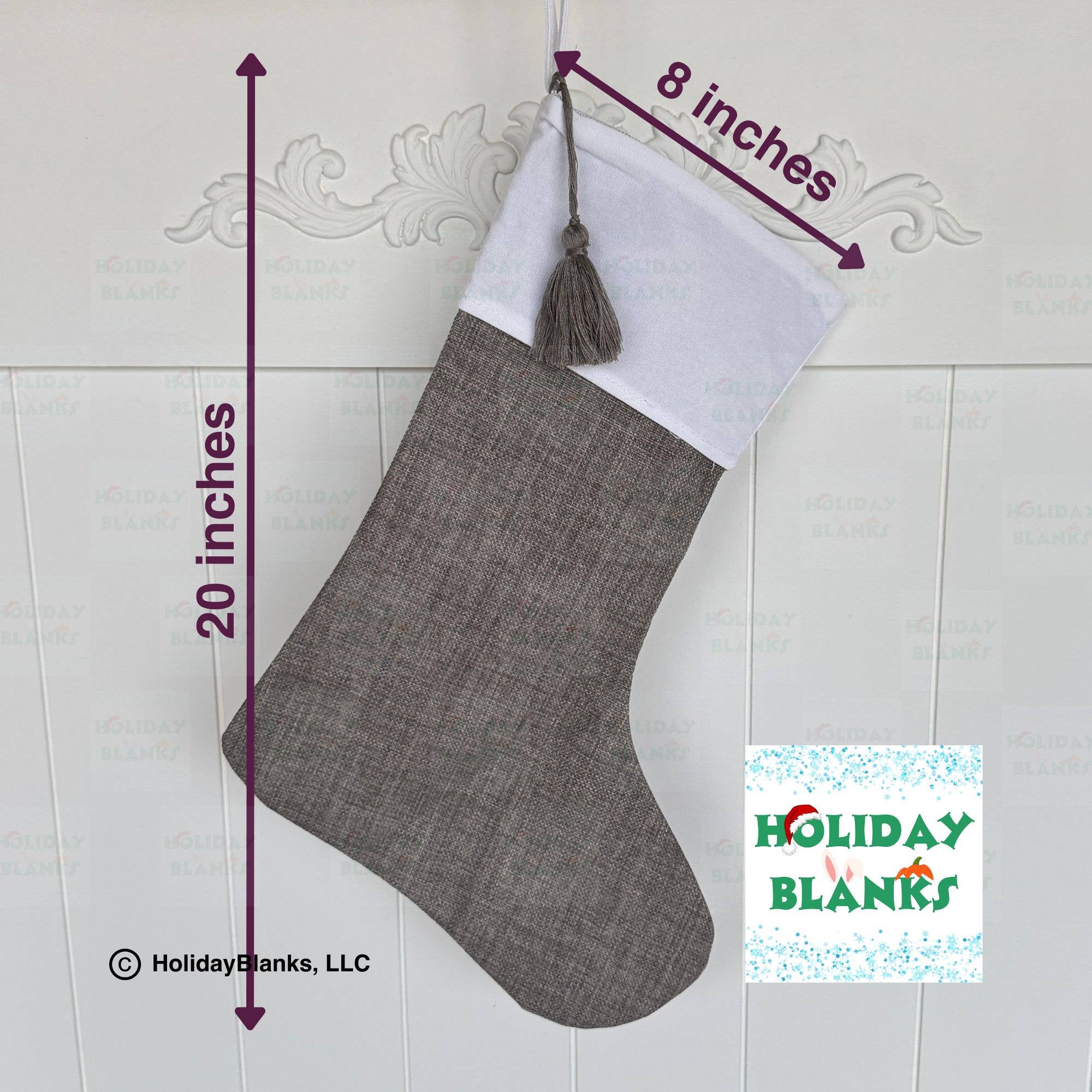 Holiday Blanks - Wholesale Holiday Stocking - Linen stocking blanks5