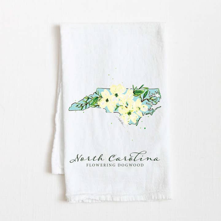 North Carolina Flour Sack Tea Towel for wholesale by Amanda Klein Co.