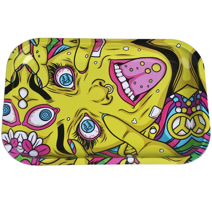 Wise Skies Psychedelic Medium Rolling Tray Crazy Task Gift for wholesale by Wise Skies